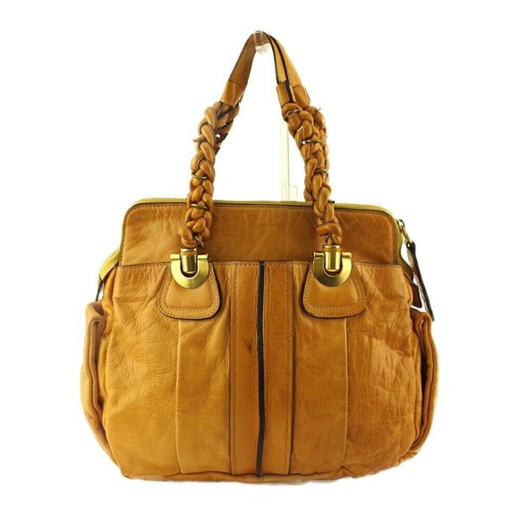 Authenticity guaranteed USED Chloe Tote Bag Eloise Beige Leather - Picture 2 of 10
